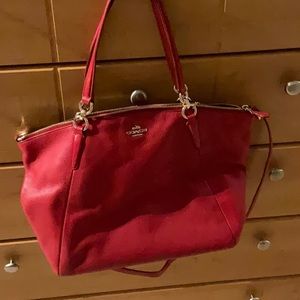 Coach- Red Pebble leather bag